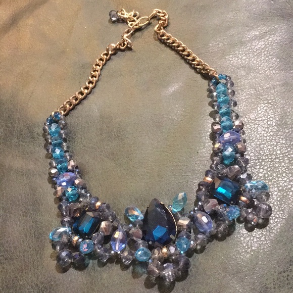 Sparking multi stone necklace blues purples - Picture 7 of 8